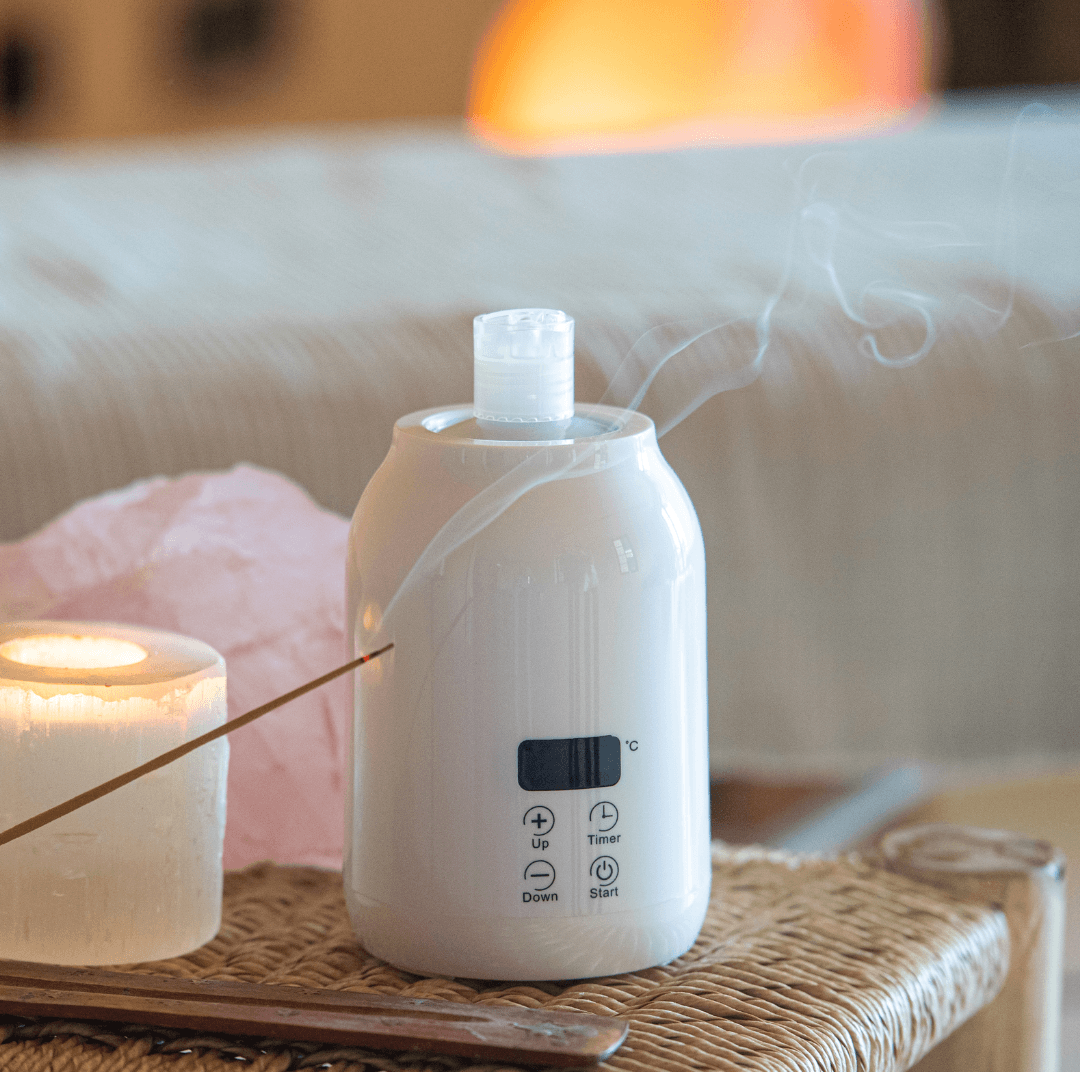 Massage olieverwarmer details digital white blaze oil heater