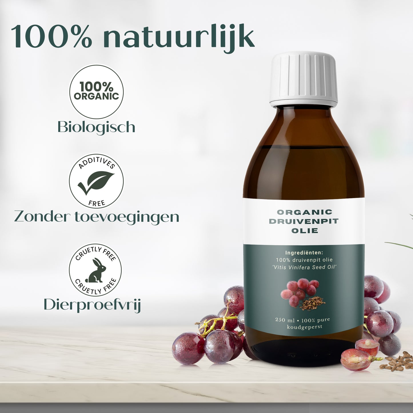 Biologische druivenpitolie 100% puur - 250 ml