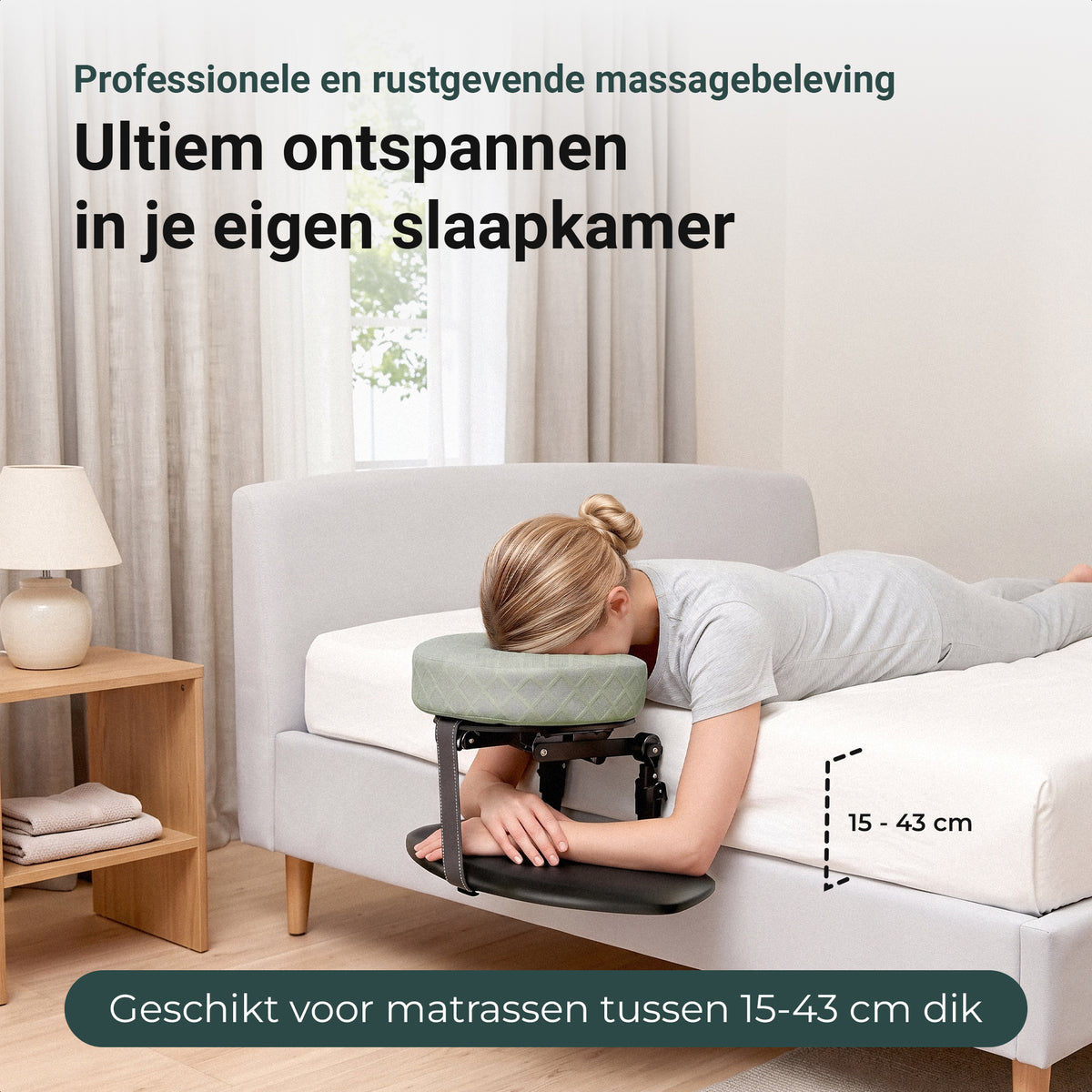 Geschikt voor matrassen tussen 15 en 43 cm dik